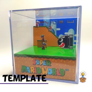 Super Mario World | 3D Diorama Cube | TEMPLATE