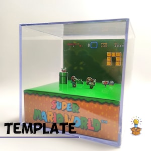 Super Mario World | 3D Diorama Cube | TEMPLATE