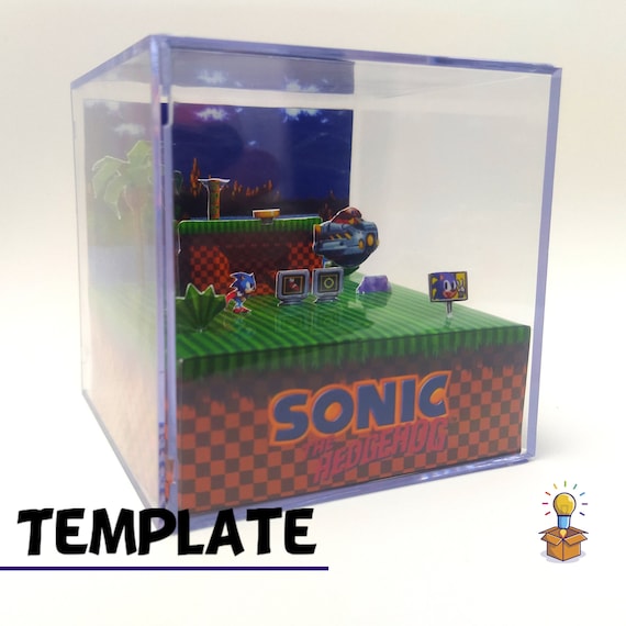 Sonic the Hedgehog 3D Diorama Cube TEMPLATE Etsy