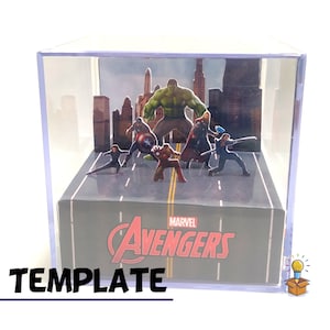 The Avengers | 3D Diorama Cube | TEMPLATE