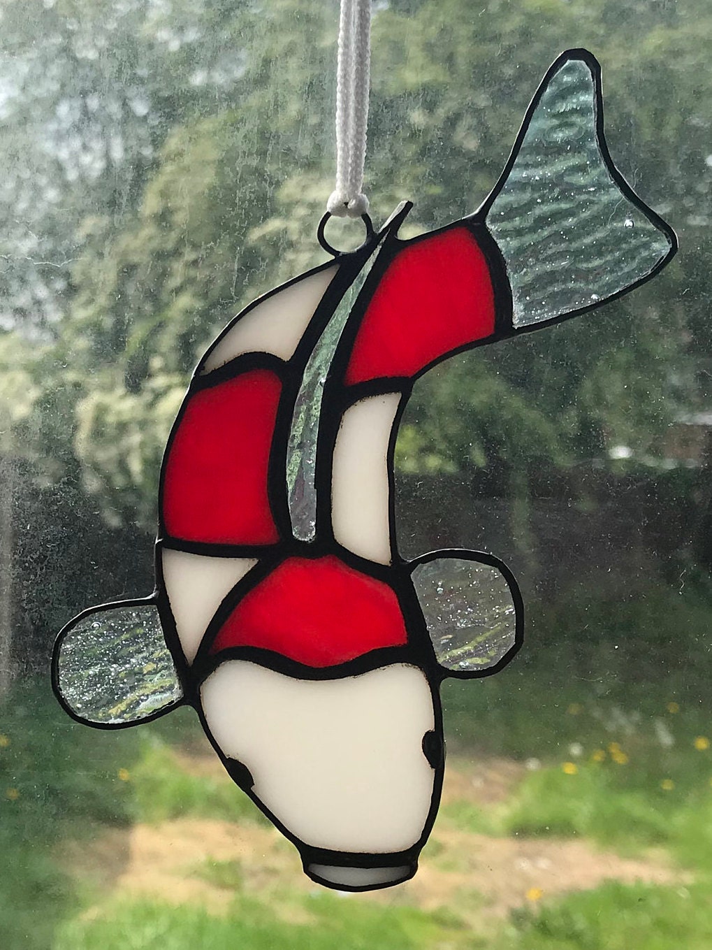 Stained Glass Koi Carp Rear View Mirror Ornament Garden Pond Etsy UK