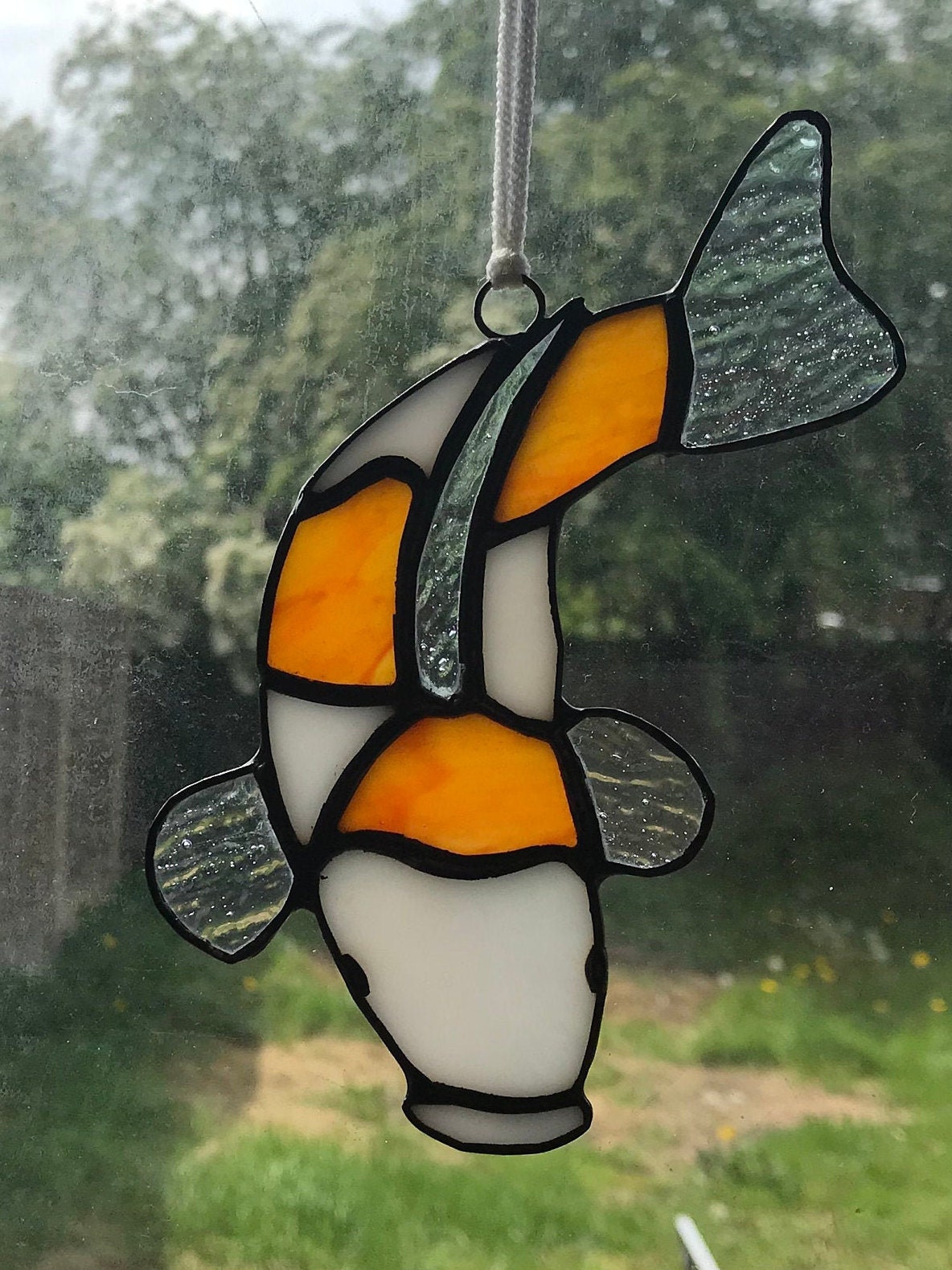Stained Glass Koi Carp Rear View Mirror Ornament Garden Pond Etsy UK