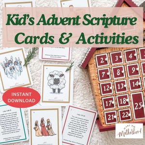PRINTABLE Christmas Advent Cards With Scripture, Illustrations and ...