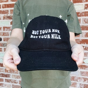 Not your mom, Not your milk Baseball Cap | Organic Dad Hat | Animal Activism Veganism Clothing | Vegan Activist Gift