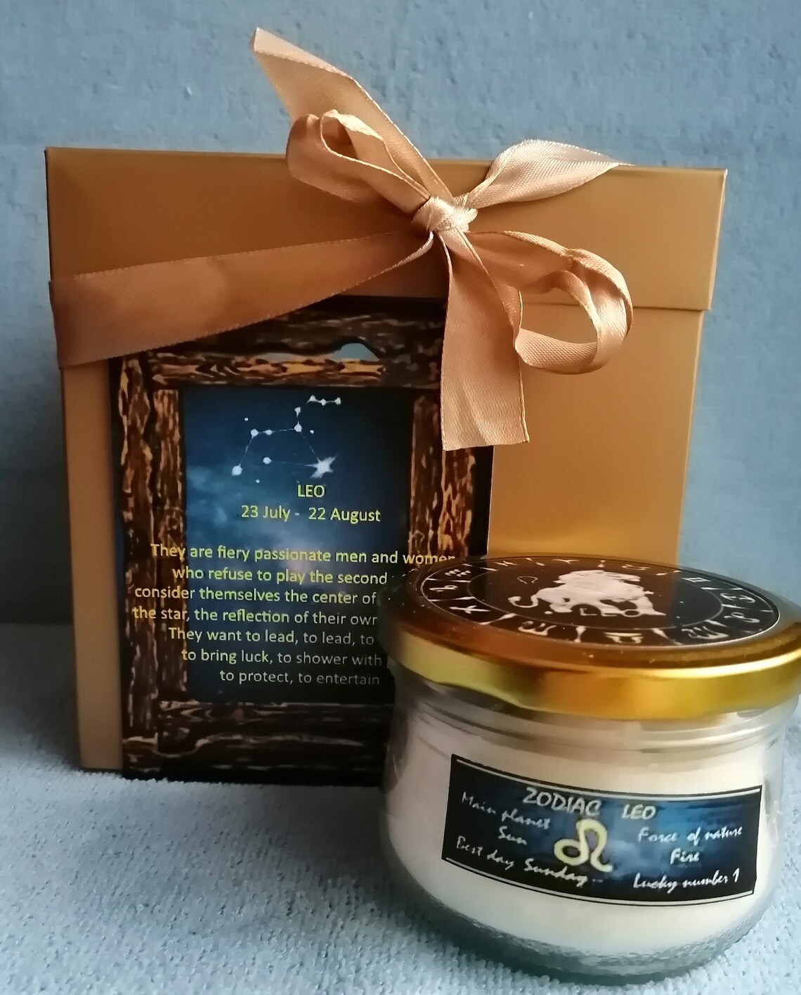 Leo August Zodiac candle Spiritual candles Astrology gift Etsy