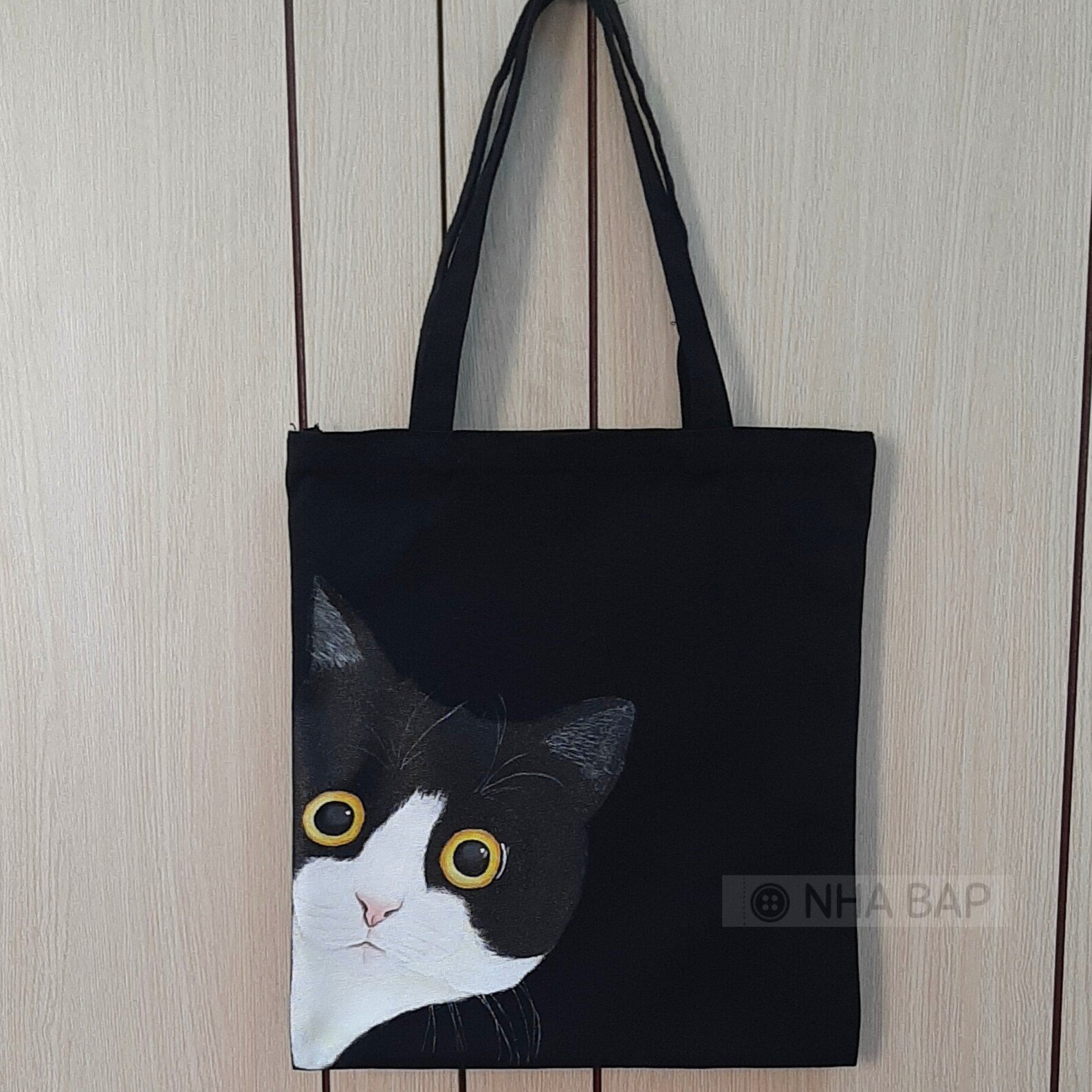 Personalized Hand Painted Canvas tote bag with zipper Tote Bag Etsy