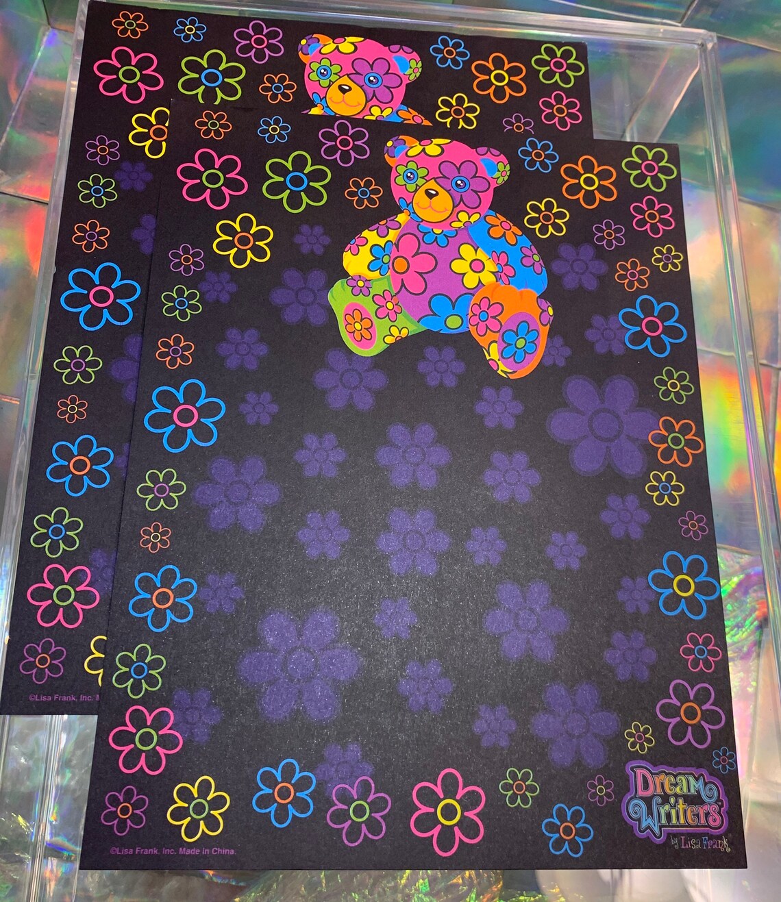 TWO Mint Vintage Lisa Frank Rainbow Blossom Bear Psychedelic Etsy