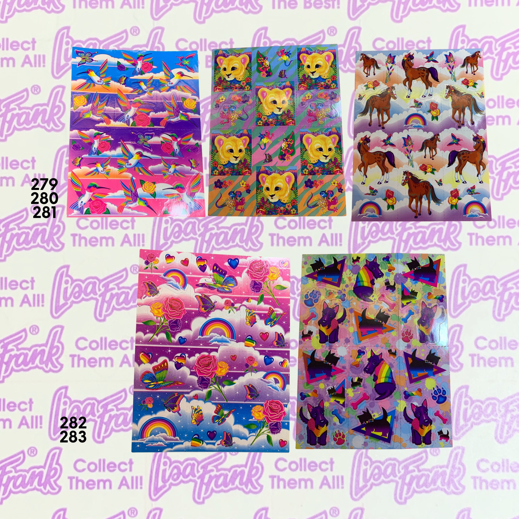 80s 90s Vintage Lisa Frank Sticker Sheet - Neon Witches and Spooky Cats! ~  Halloween - S197 - Complete