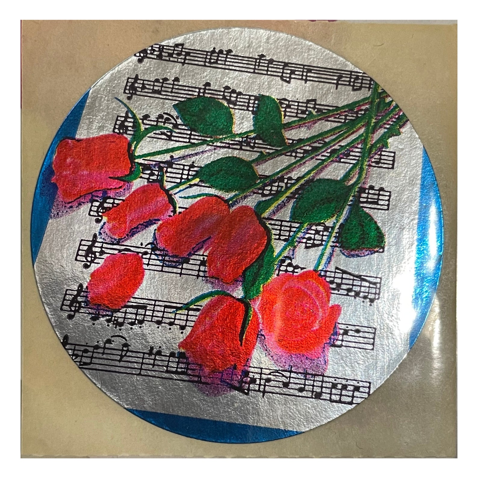 Earlymid 80s Vintage Lisa Frank Roses & Sheet Music FOIL Etsy