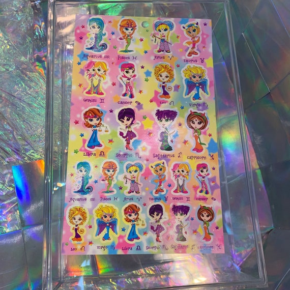 Vintage Lisa Frank Zodiac Horoscope Astrology Divas Sticker Etsy