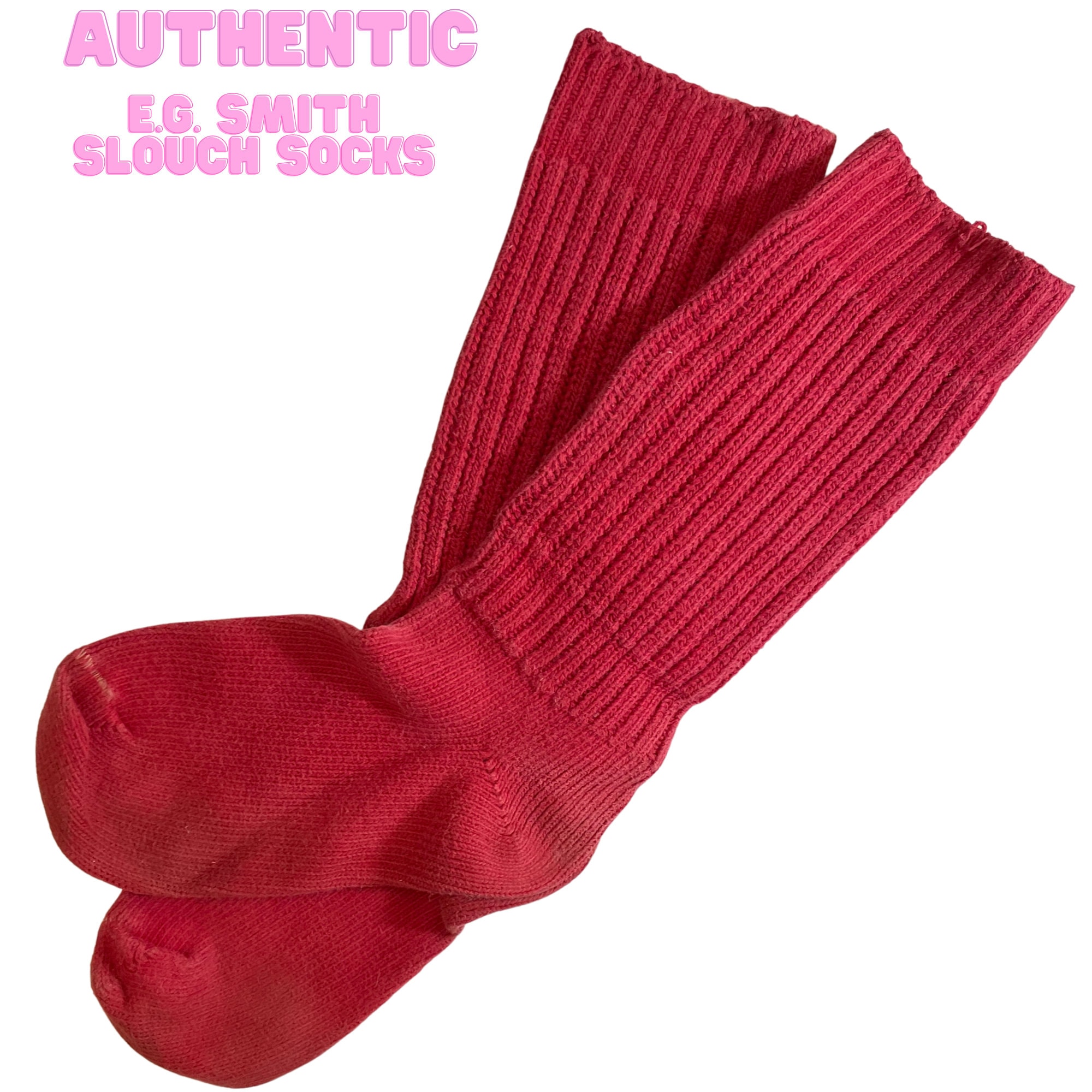 Era Smith Red True 80s/90s True Knit Original E.G. Cable Vintage Sock Etsy Boot Authentic Slouch Heavy -