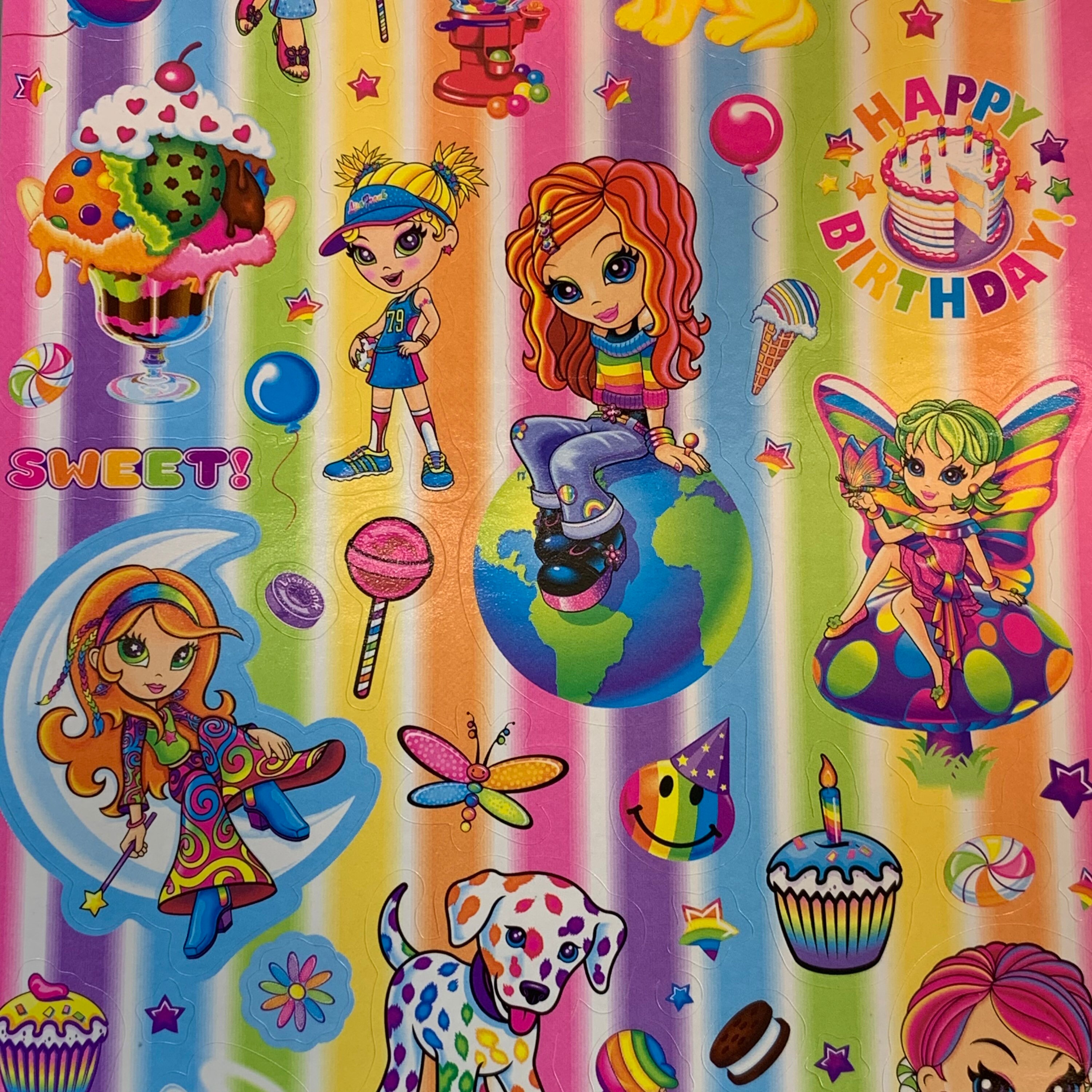 Oversized HAPPY BIRTHDAY full Lisa Frank Multicharacter | Etsy