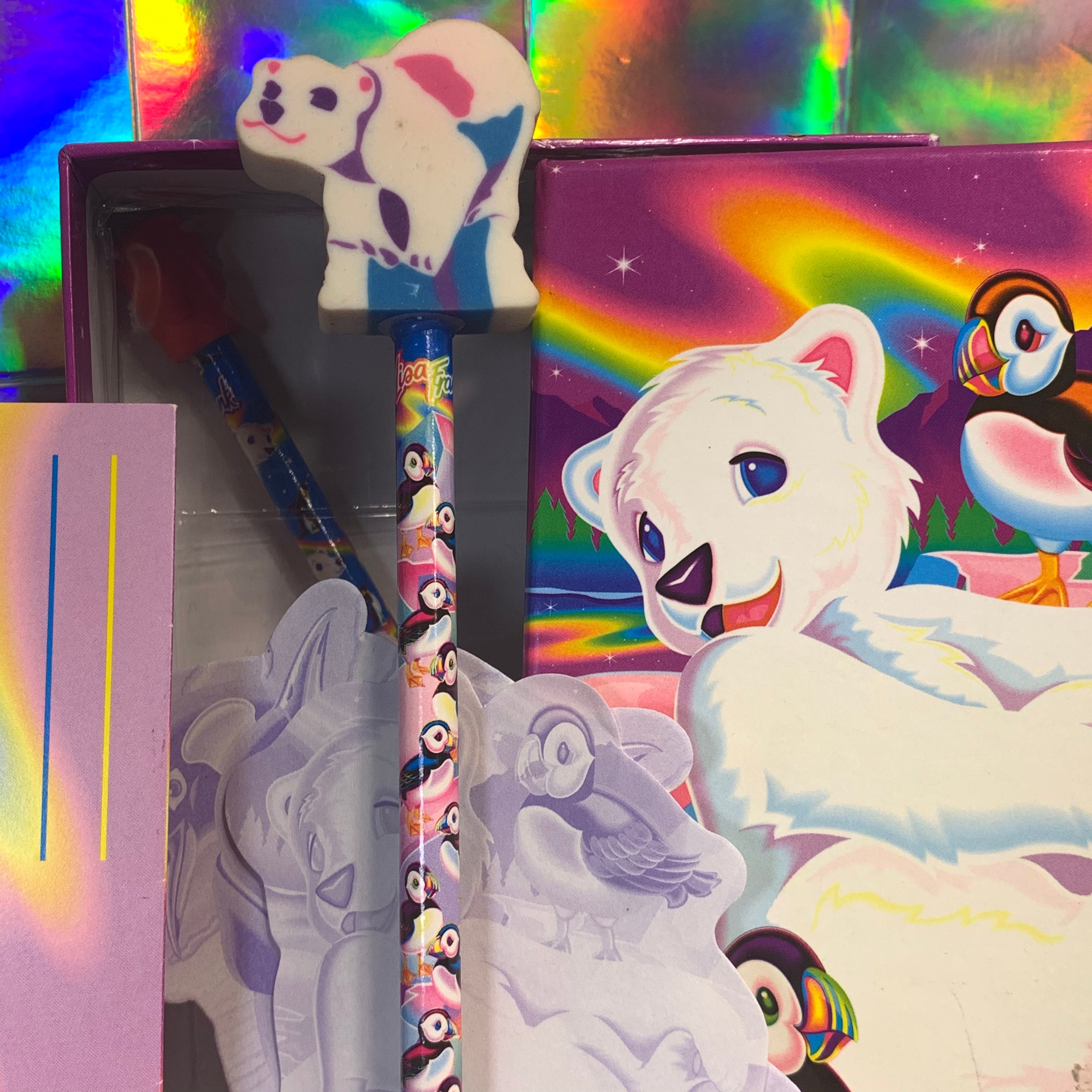 Vintage Lisa Frank Roary the Polar Bear & Neon puffin friend | Etsy