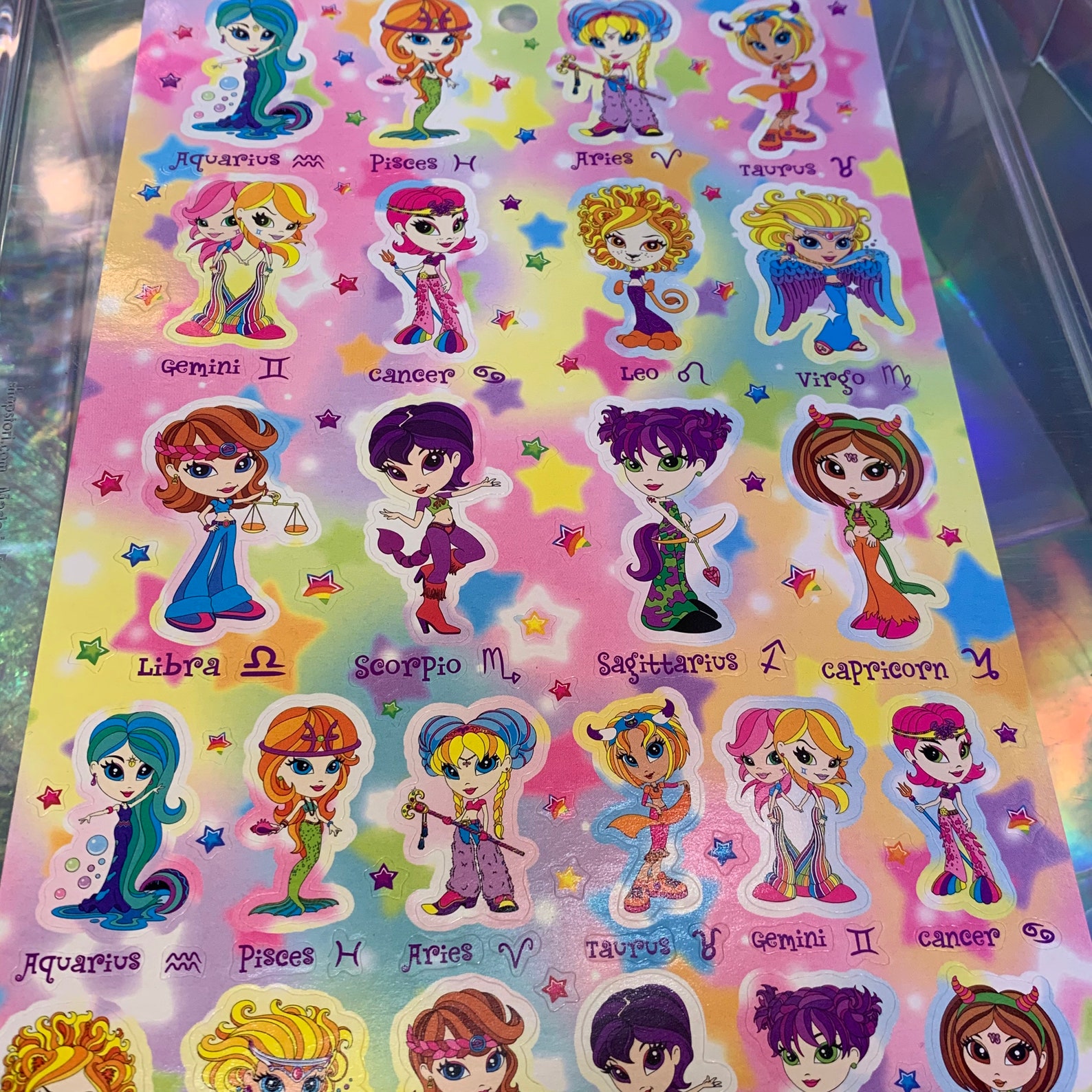 Vintage Lisa Frank Zodiac Horoscope Astrologie Divas feuille Etsy