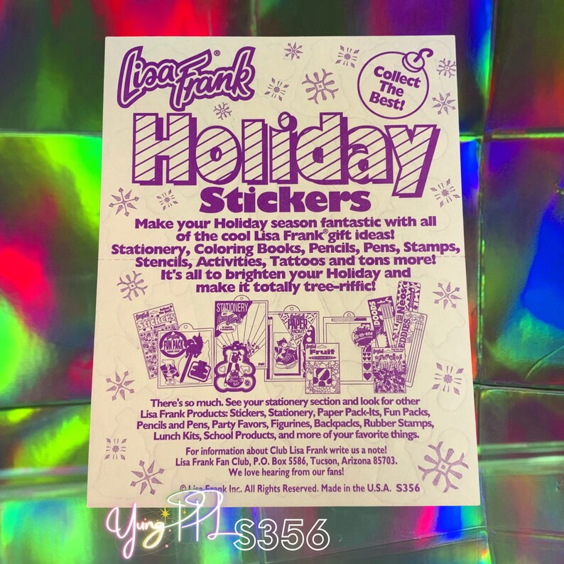 90s Vintage LISA FRANK S356 Christmas Trees Candy Canes Etsy