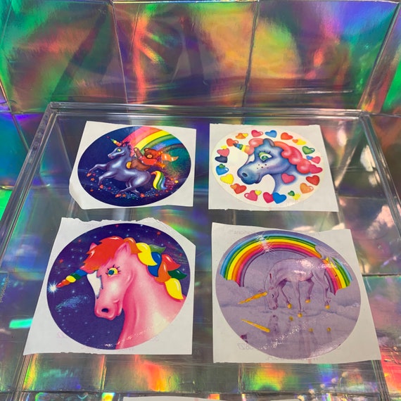 Pick one 2.5” Lisa Frank 80s Vintage Markie the Unicorn Circle Stickers