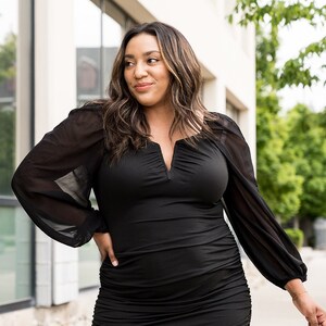 Plus size bandage dress with sleeves clearance