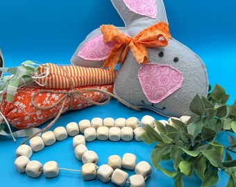 Cottagecore Spring Decor Handmade Felt 8x8 Bunny