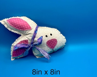 Handmade Floral Bunny Decor – Cottagecore Easter Shelf Sitter