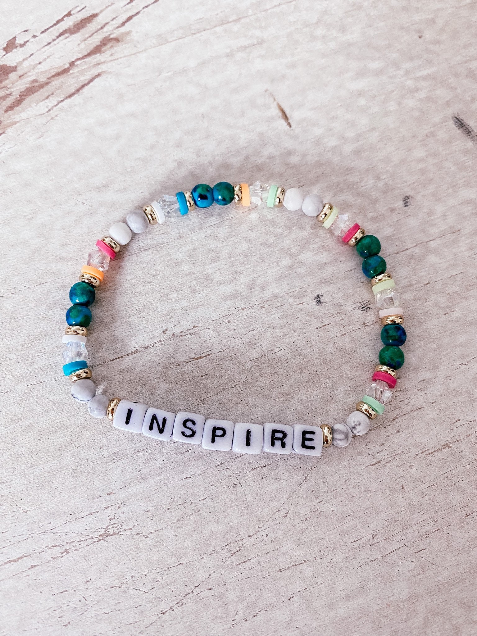Inspire Little Words Word Bracelet Glass Bead bracelet | Etsy