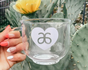 Arbonne Heart Glass Mug