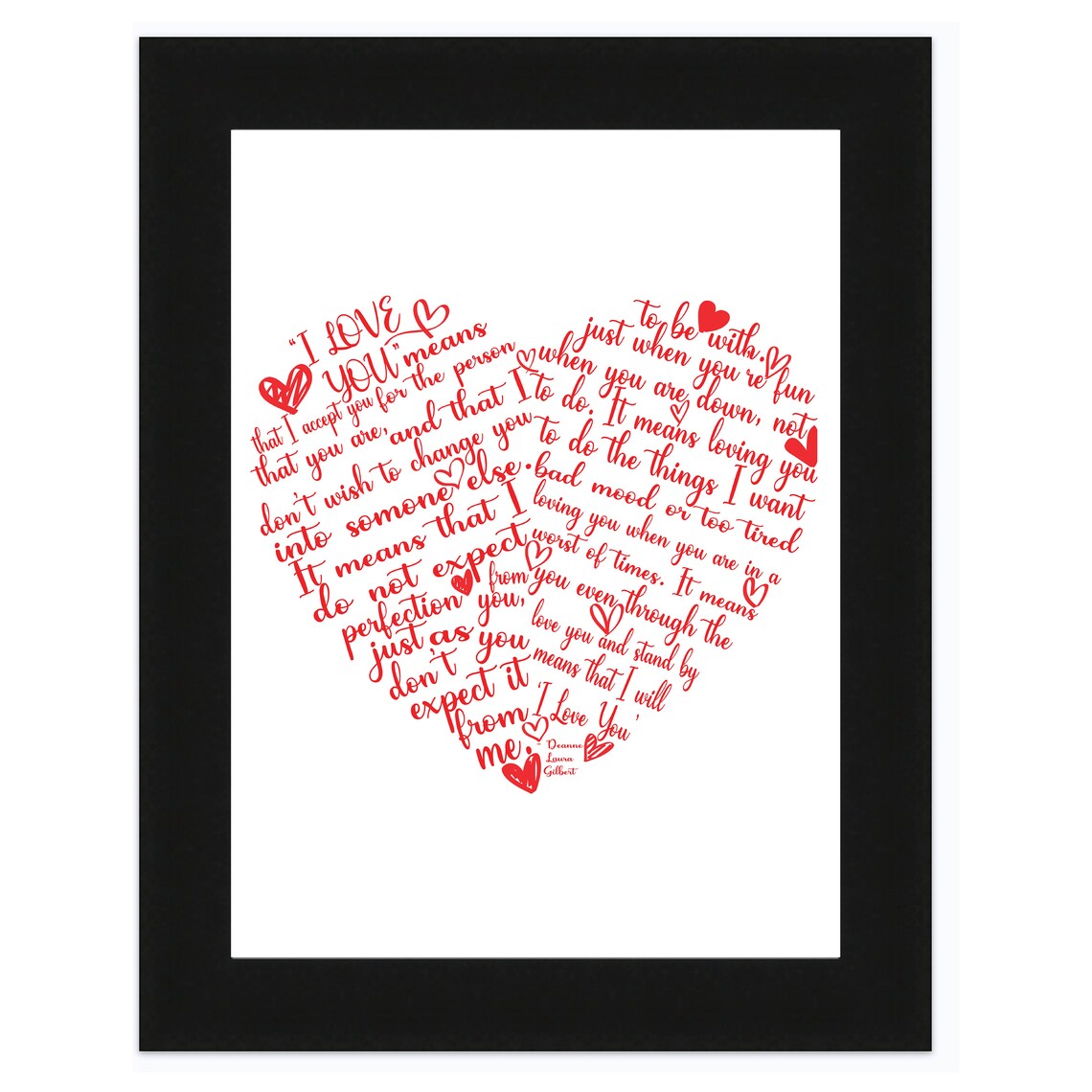 Heart shaped word art printable wall art Can be customized Etsy