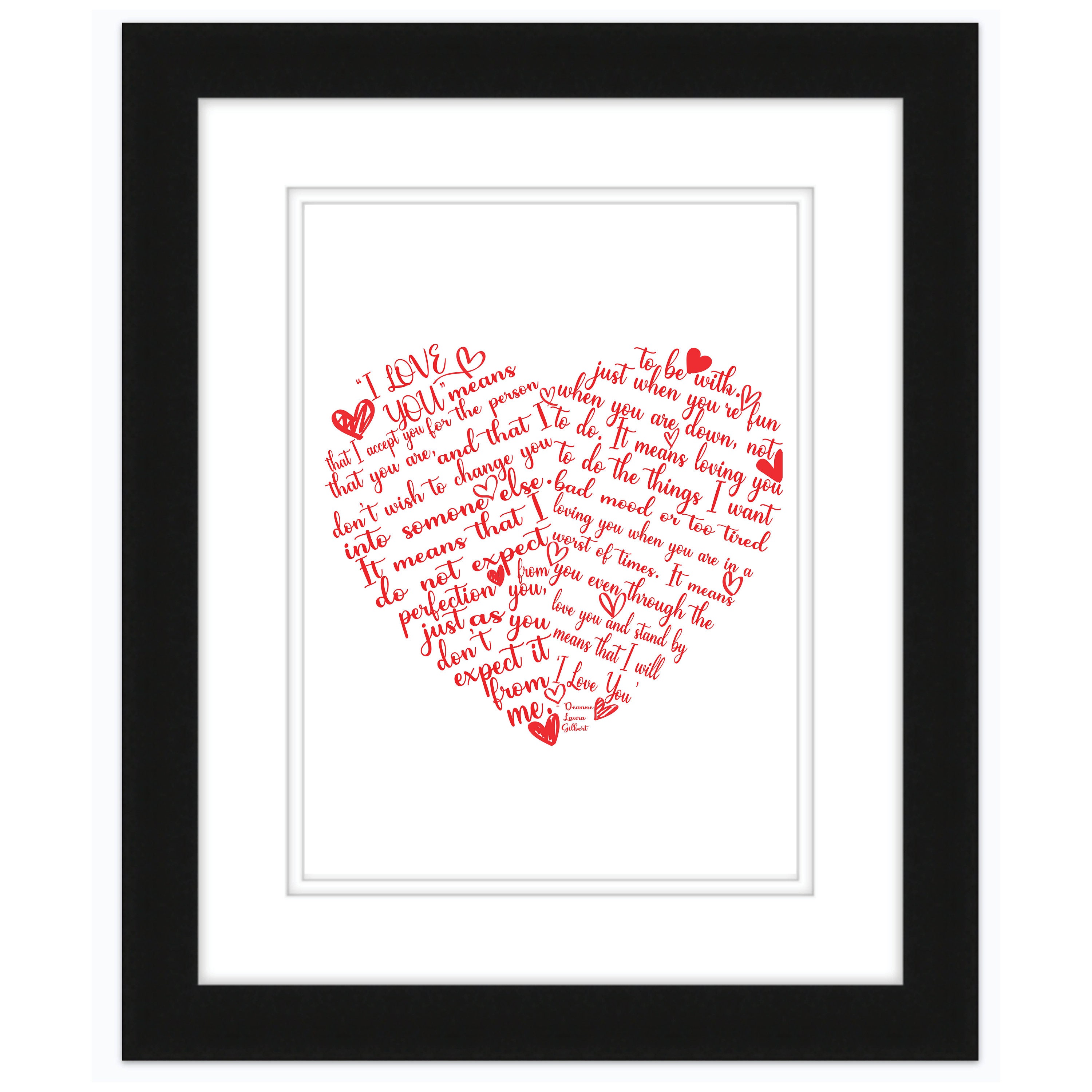 Heart shaped word art printable wall art Can be customized | Etsy
