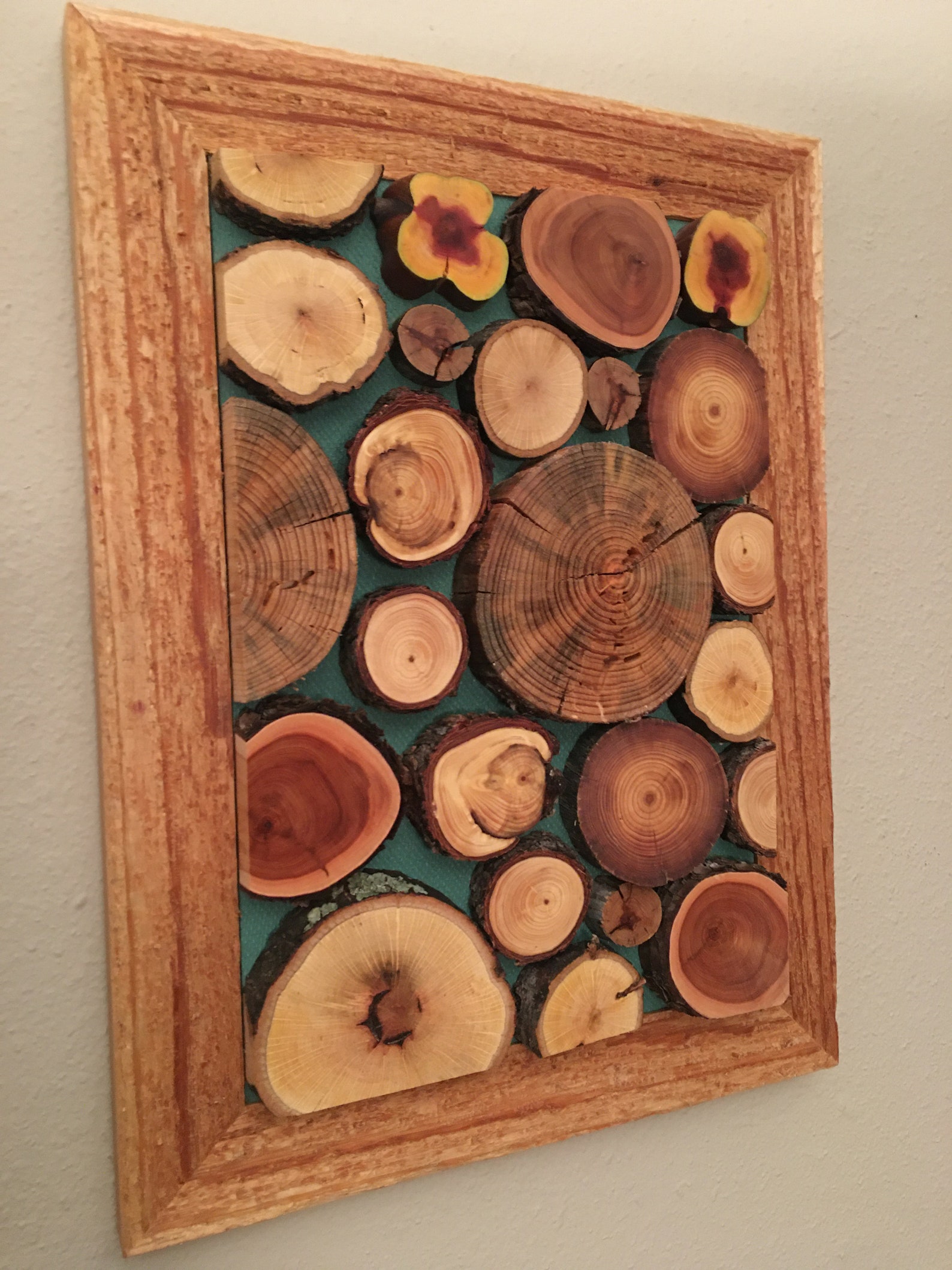 Wood Rounds Framed Wall Art Etsy