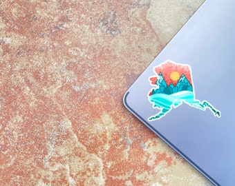 Alaska Mosaic Sticker, Laptop Decal, Water Bottle Sticker