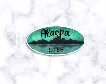 Alaska Est. 1959 – Aurora Borealis Vinyl Sticker