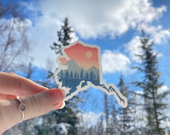 Alaska Sunset Sticker, Matte Vinyl Decal