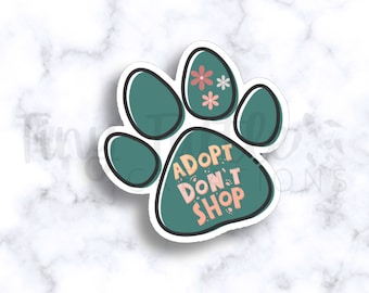 Adopt Don't Shop Paw Print Decal