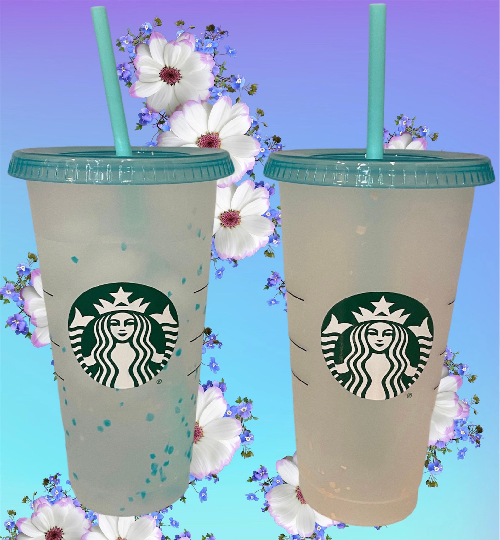New Starbucks changing color cups 2021 Teal/limited edition Etsy