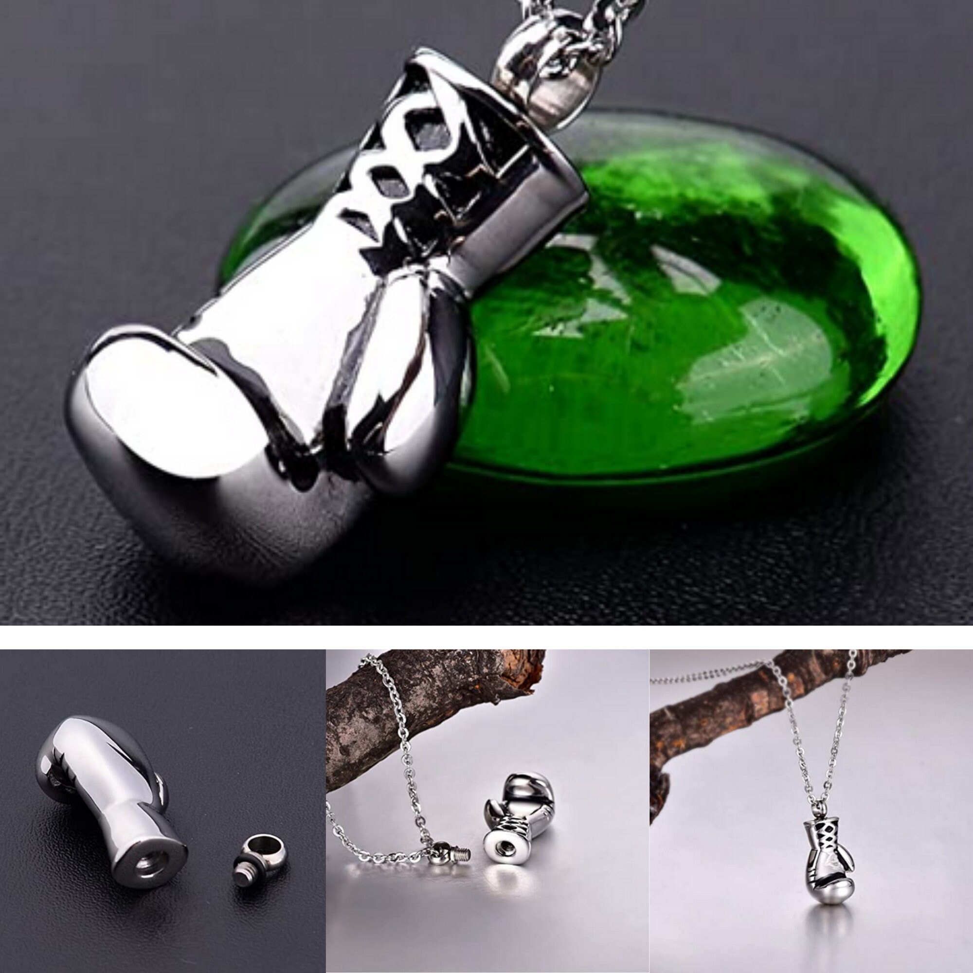 Boxing Glove Cremation Necklace Urn Pendant Memorial Etsy