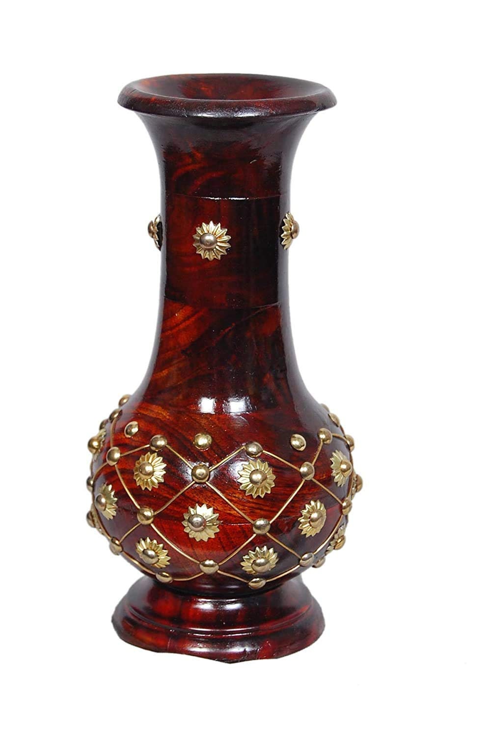 Wooden Flower Pot/Vase Stand with Brass Etsy