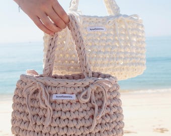 Handmade Crochet Bag, Mini Shopper Bag, Basket style bag, Cute Crochet bag, Trendy crochet bag, Custom Bag, Chunky crochet bag, Gift for her