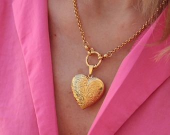 Locket Heart Necklace, Vintage photo Heart Necklace, Stainless Steel Necklace