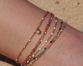 Colorful anklet, stainless steel anklet, dainty anklet, layering anklet, dainty anklet, waterproof anklet, gold anklet, beaded anklet