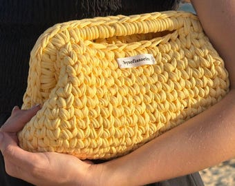 Clutch Crochet Bag, Evening Bag, Makeup Bag, Summer and spring bag, Trendy crochet bag, Gift for her