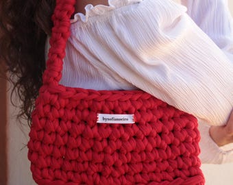 Handmade Crochet Knitted Shoulder Bag, Shoulder Bag, Cute Crochet bag, Trendy crochet bag, Custom Bag, Chunky crochet bag, Gift for her