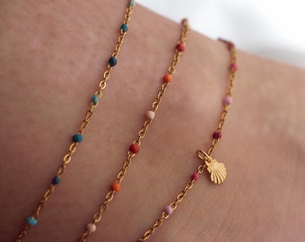 Colorful anklet, stainless steel anklet, dainty anklet, layering anklet, dainty anklet, waterproof anklet,gold anklet, beaded anklet