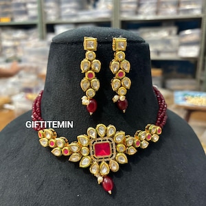 Bridal Choker Set, Sabyasachi Inspired Designer kundan Set, Green Kundan Choker, Kundan Customizable Kundan Bridal Sets, Royal Kundan Sets