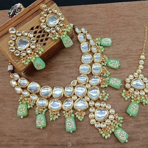 Green Kundan Choker Set: Sabyasachi Inspired Bridal Jewelry