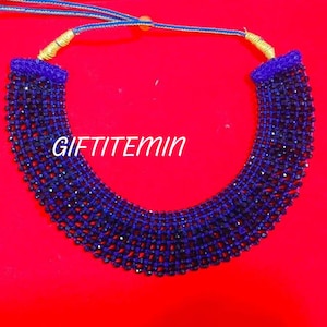 Handmade Crystal Beaded Choker: Elegant Indian Style Necklace