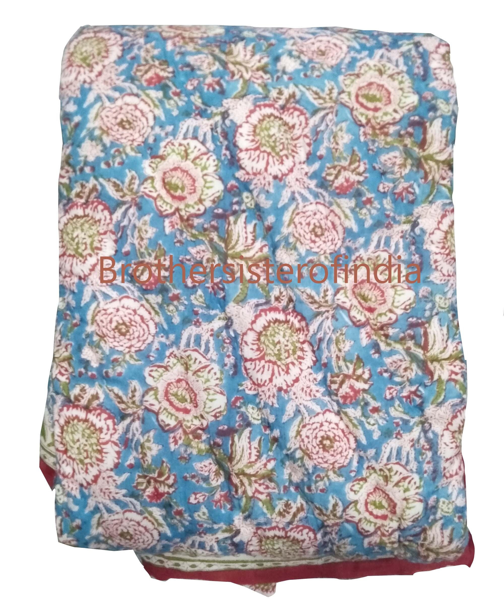 New Reversible India Quilt Cotton Fabric Indian Prints Etsy UK