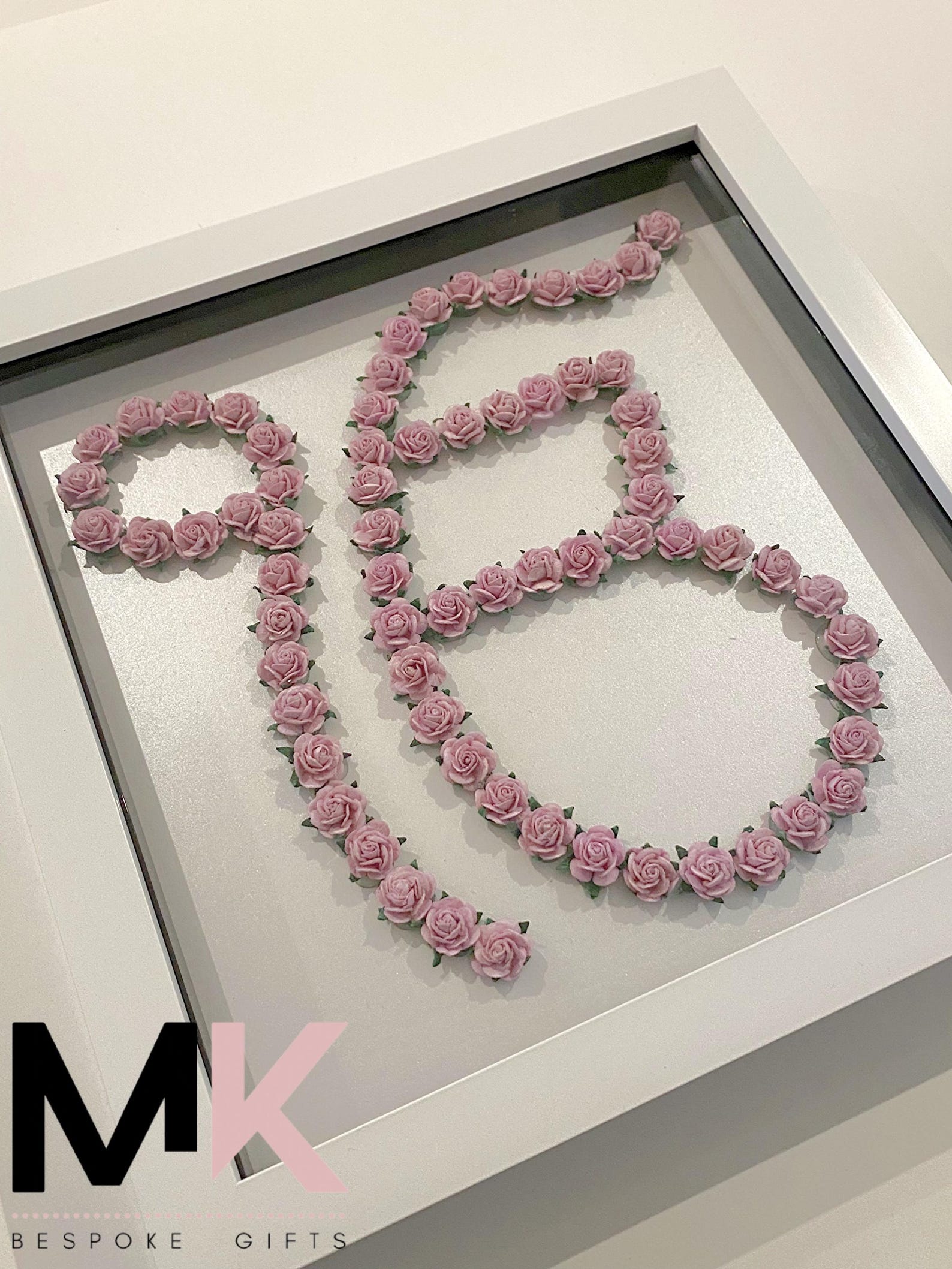 Lilac Floral Ik Onkar Shadow Box Frame | Punjabi Sikh Flower Home Decor | Personalised Custom Gift for Vaisakhi Wedding, Birthday, New Home