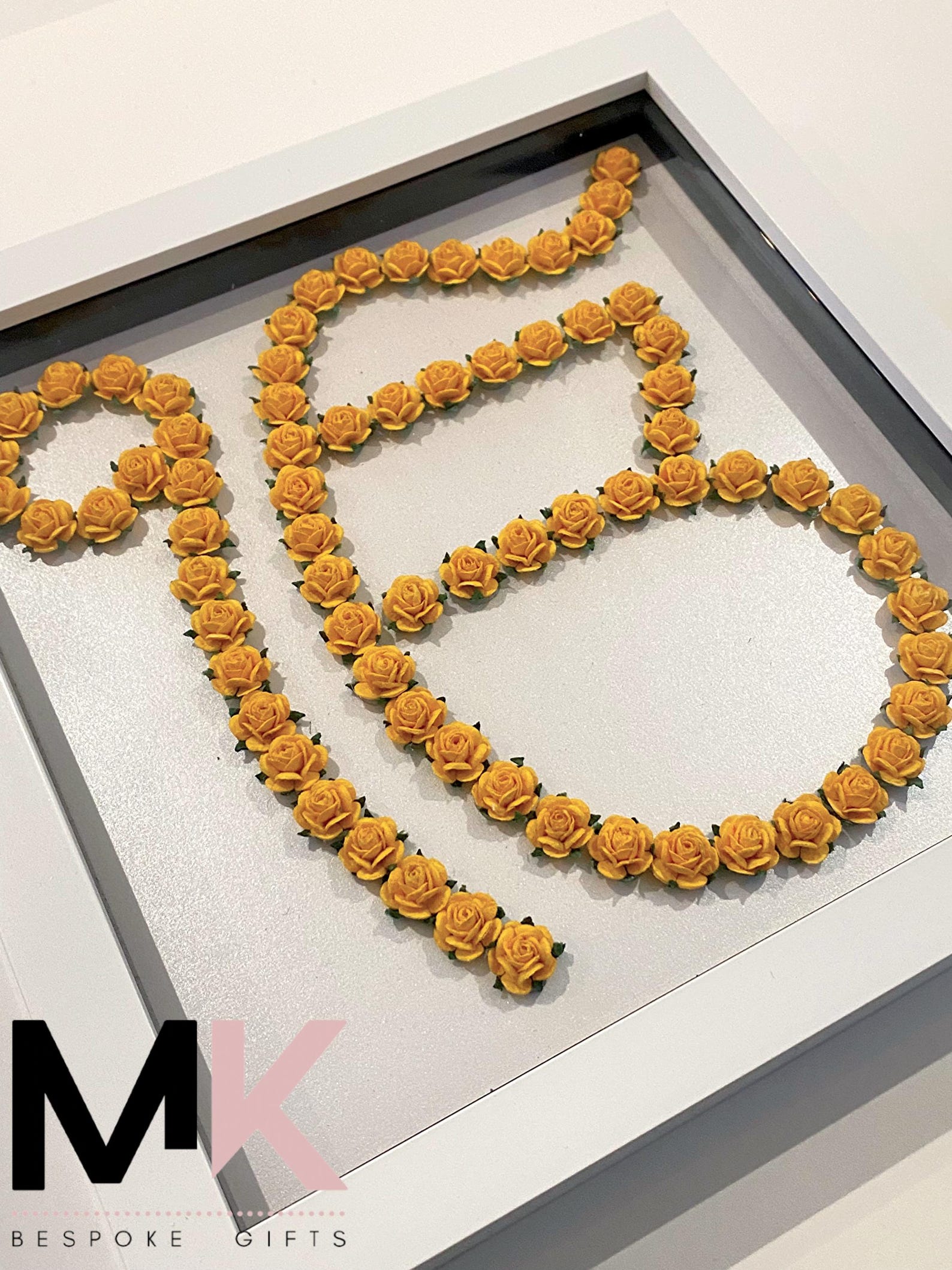 Yellow Floral Ik Onkar Home Decor | Sikh Art | Punjabi Personalised Custom Gift | Flower Shadow Box Frame | Vaisakhi Wedding Sikhi Gurmukhi