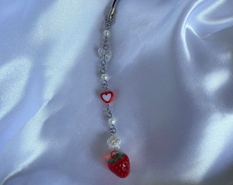 Strawberry beaded charm