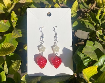 strawberry dangle earrings