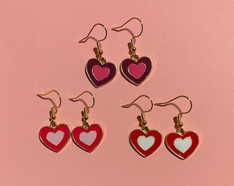 Small Layered Heart Earrings
